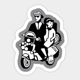 2-Tone Scooter Couple Sticker